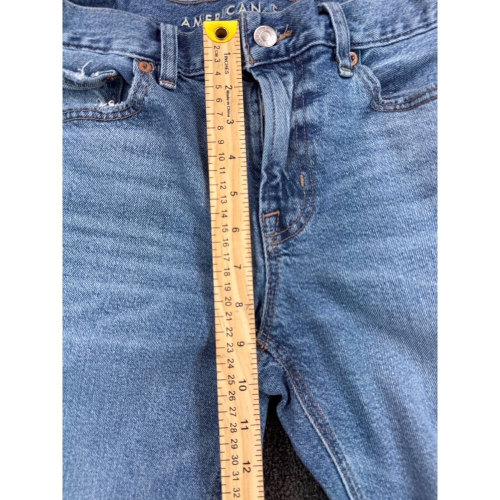 American Eagle Womens Stretch HW Straight Jeans 2R Medium Wash - Picture 4 of 7
